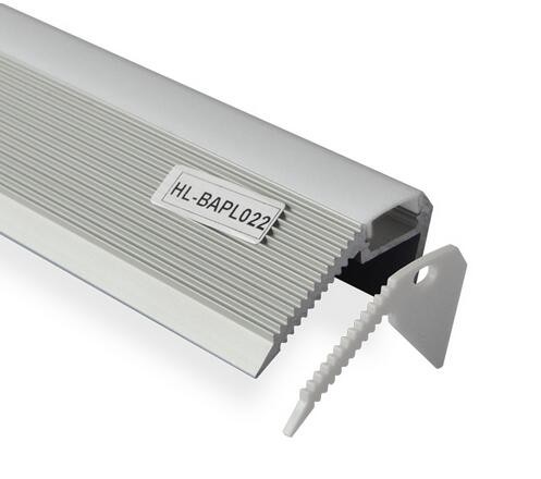 LED aluminum extrusion profile for stairs with CE Rohs Silver white Clear/Frosted/Milky PC cover
