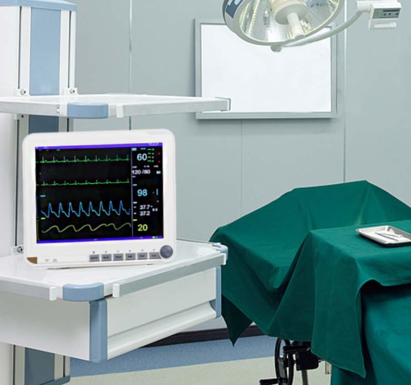 Non Invasive Blood Pressure 15 Inch Medical Patient Monitor With 6 Parameters