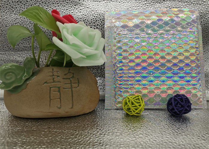 Holographic Laser Waterproof Poly Mailer Bubble Bags Self Adhesive