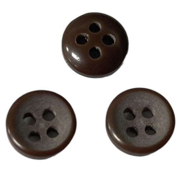 Quality Resin Fancy Plastic Buttons 4-Holes Dark Brown Color In 15L For Sewing Shirt for sale