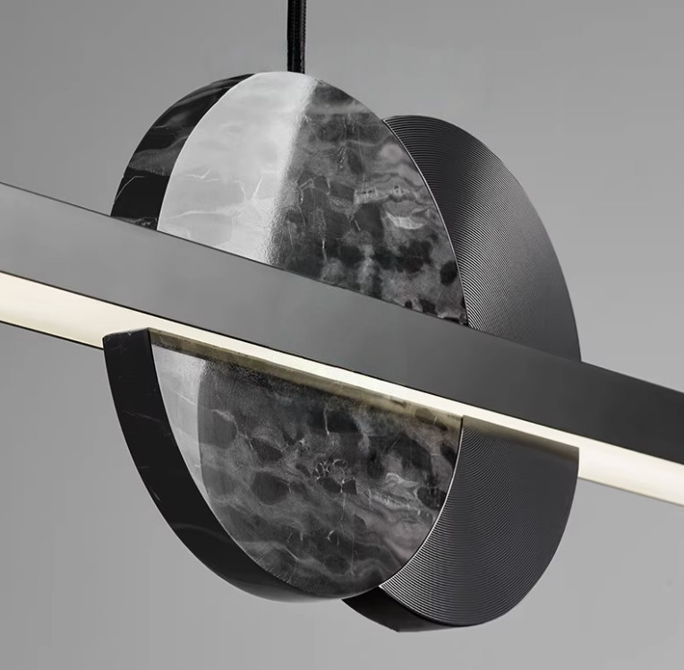 Restaurant chandelier one word long strip modern simple light luxury minimalist designer marble one word long strip lamp