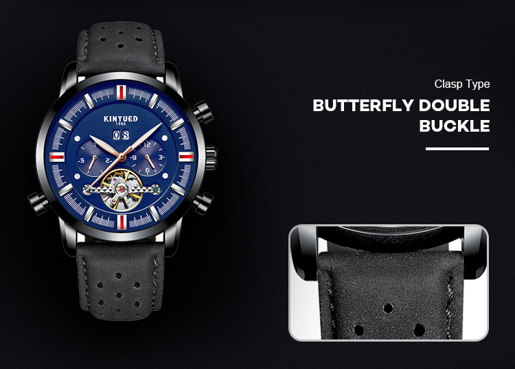 Fashionable Sports Minimalist Mechanical Watch Leather Wrist Watch