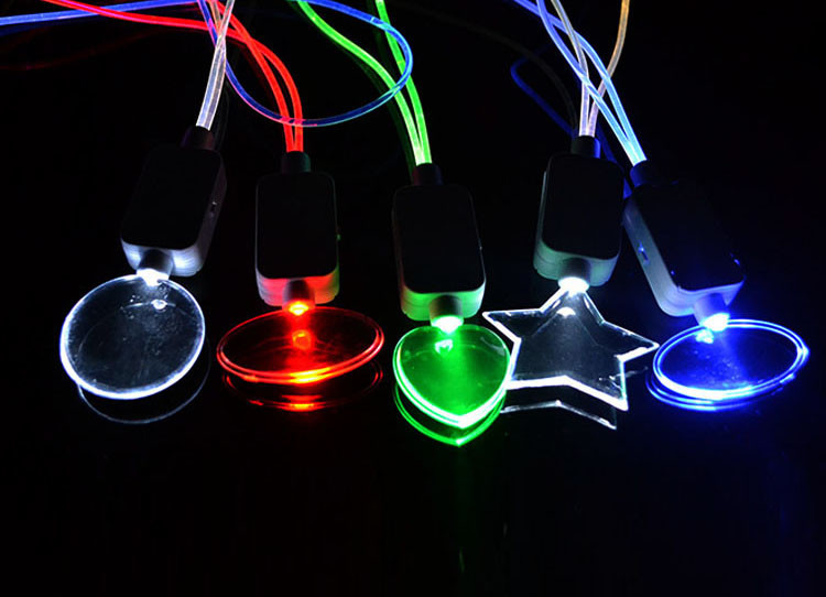 Colorful Concert LED Voice Controlled Lighting Necklace Logo Customized