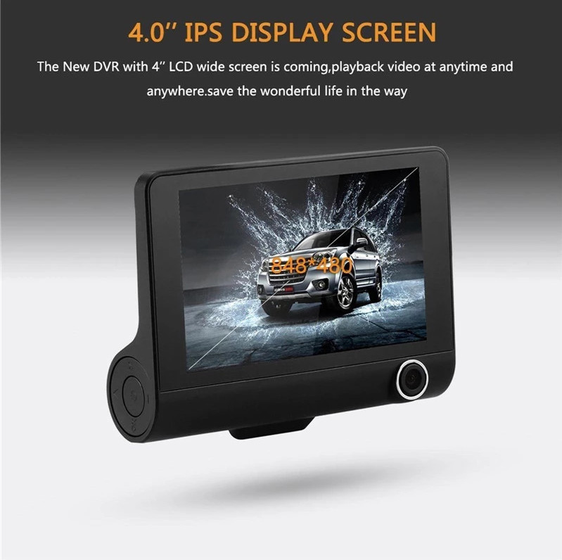 4 Inch IPS Screen Camera Car Camcorder FHD 1080p DVR With 3 Security Cameras