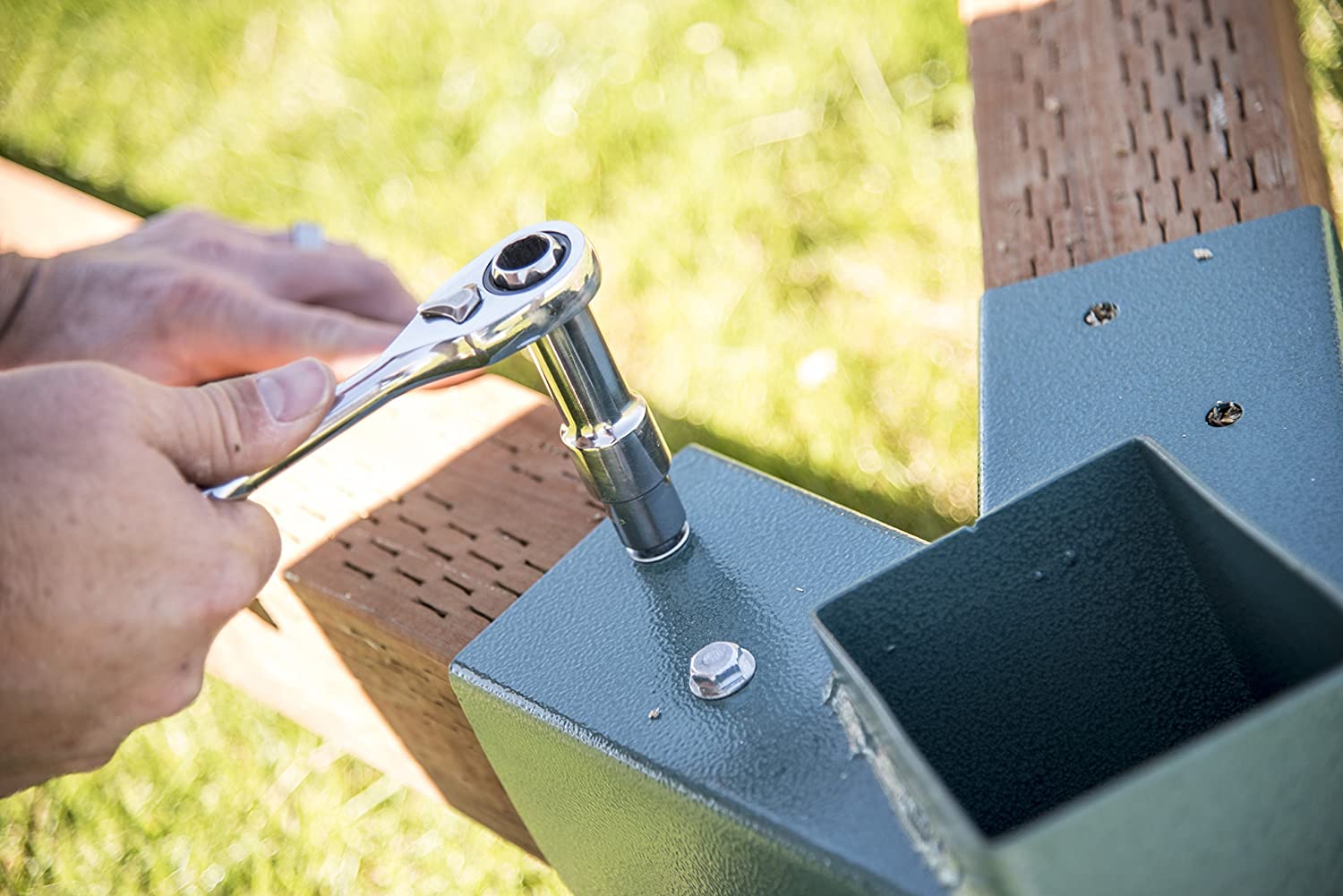 A-Frame 2 Brackets Green Coating Swing Set Bracket With Heavy Duty Mounting Hardware