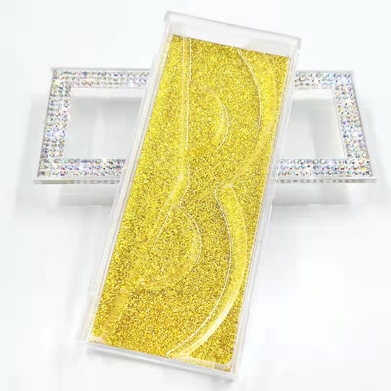 Custom Recyclable Glitter Flip Eyelash Paper Packaging Box hot foil