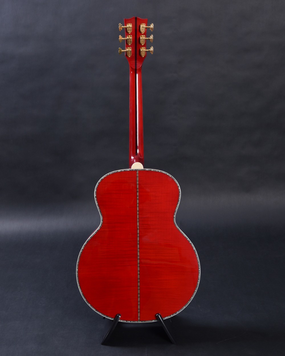 Customized acoustic guitar, 43 inch Jumbo guitar, Quilt Vine Viper red, Guitarra acustica