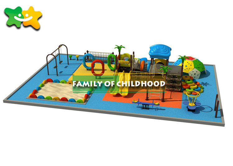 Large Area Kids Outdoor Playground Equipment Custom Size Long Life Without Sharp Edges