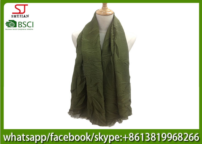 China factory direct supply purple wrinkle spring summer thin scarf 100*180cm 100% Polyester pashmina sun protection