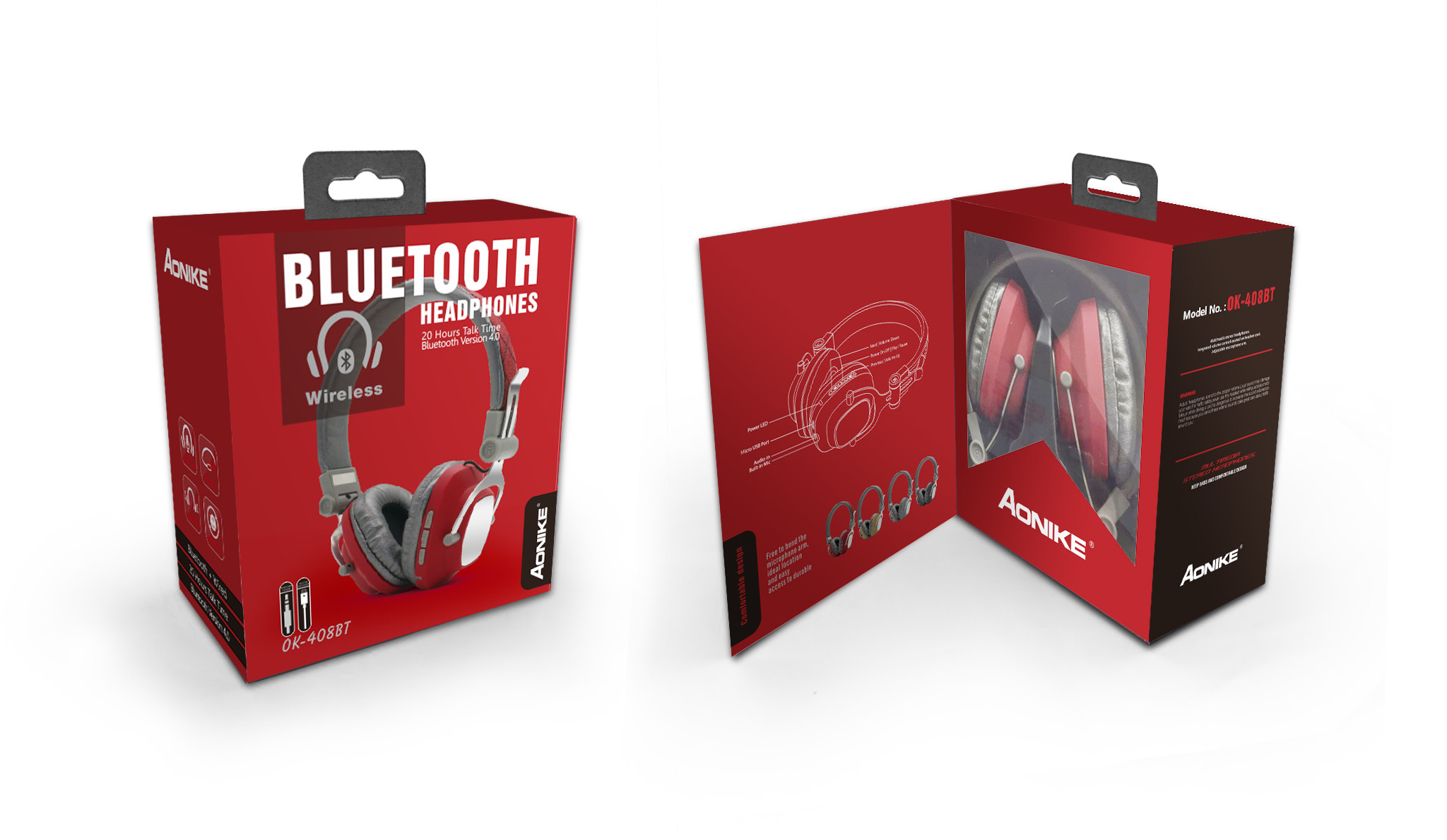 Super Bass 5pin 110dB 8h Stereo Bluetooth Headphone
