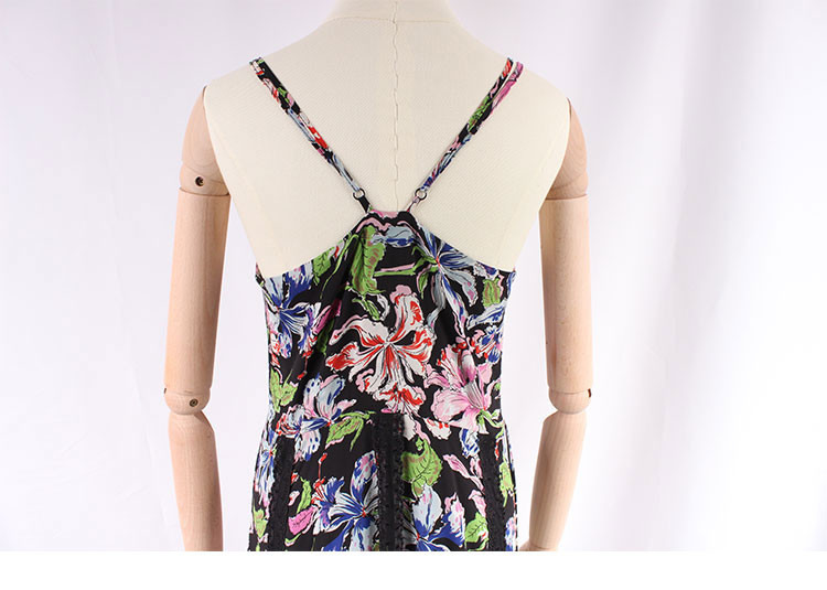 Midi Length Recycled Polyester Floral Slip Dress