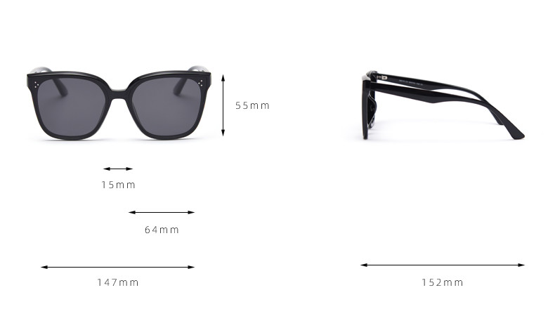 Women Retro Big Frame Square TR90 Sunglasses Trendy Polarized Men