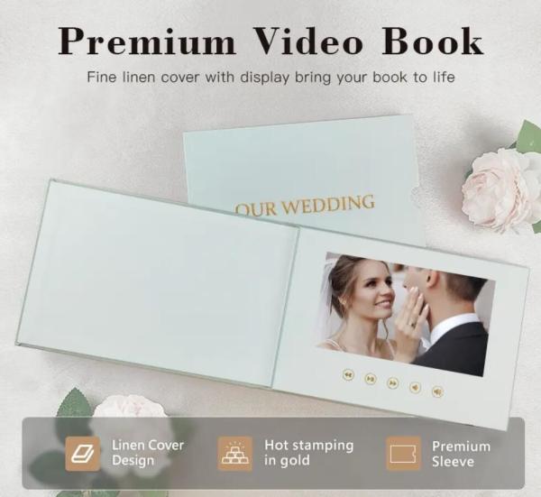 Promotional Digital Screen Wedding Invitation Greeting Card Lcd Video Album