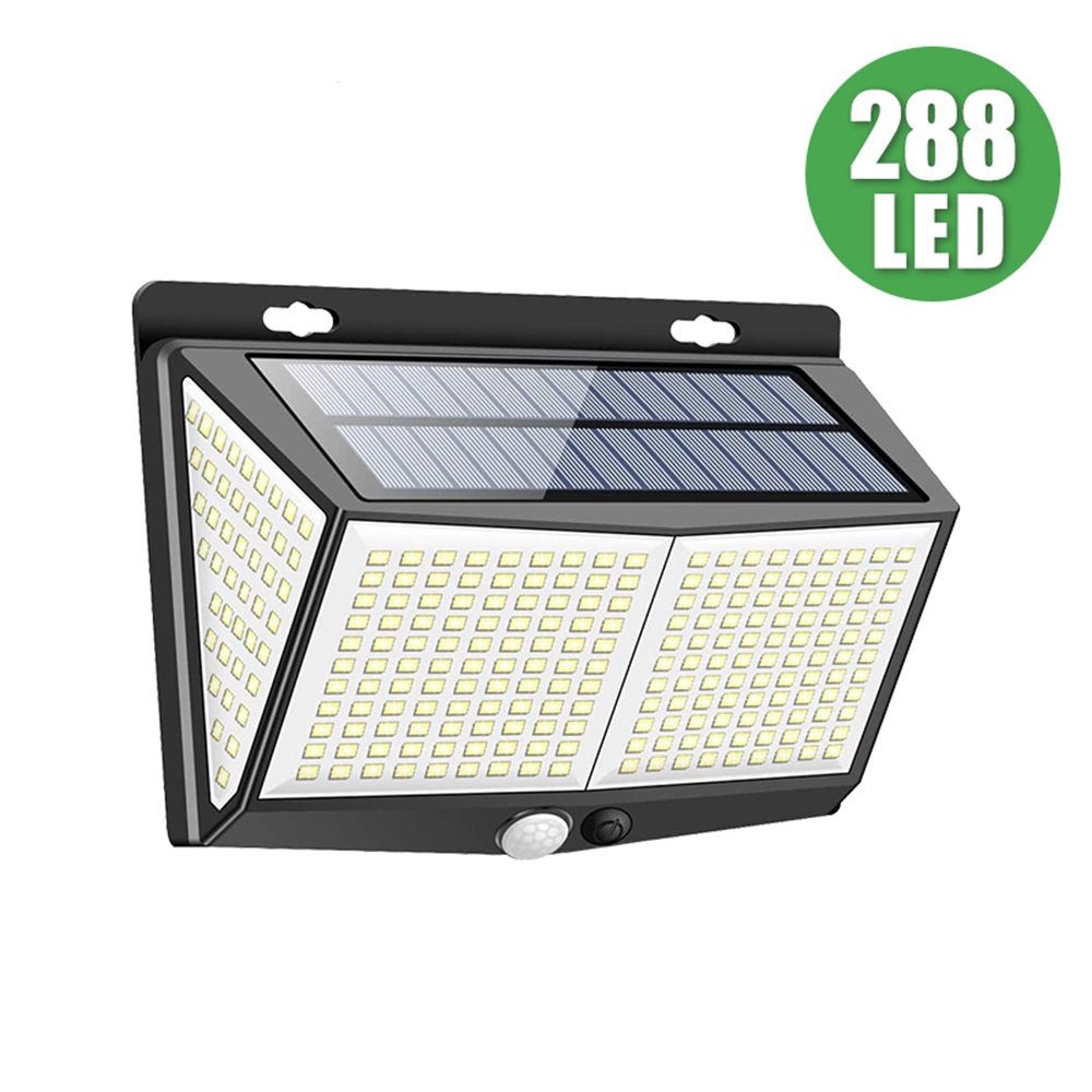 8W 288pcs LED Outdoor Super Bright Led Wall Mounted Solar Motion Sensor Light