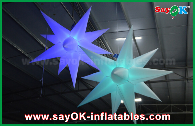 1.5m DIA Hang Up Celling Inflatable Star Balloon With LED Light Color Change