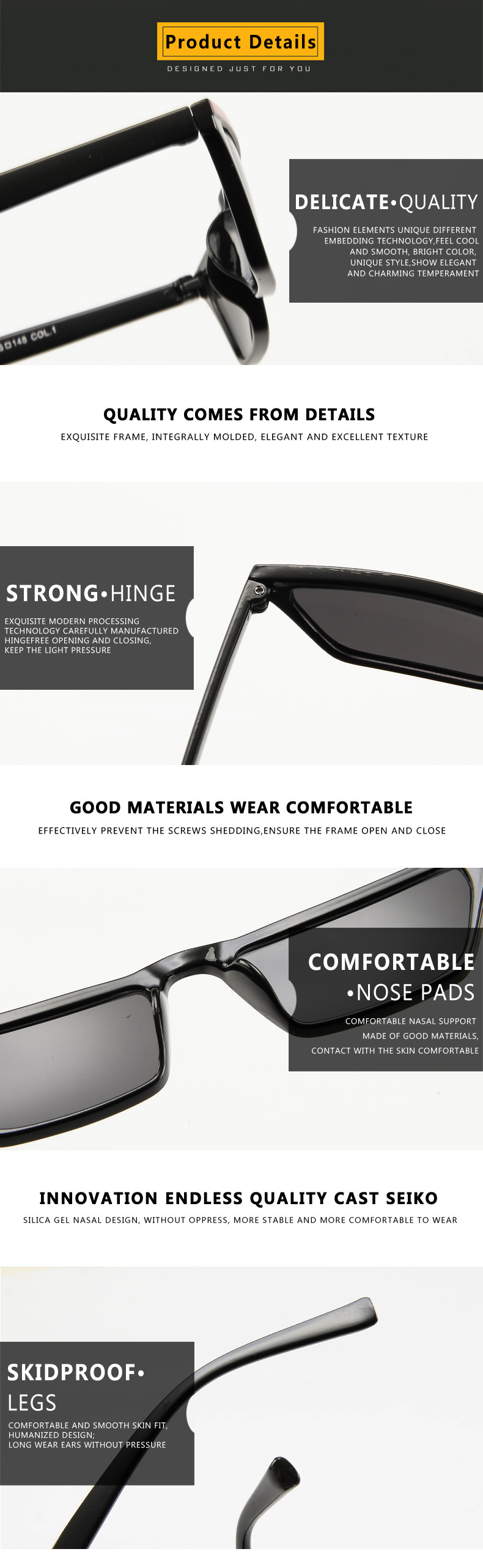 Men Women Trend Small Box Cool Cat Eye Glasses Outdoor Catwalk Travel Sunshade