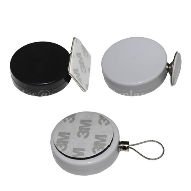 Round Anti-theft Retractors Plus Rectangular Adhesive metal Plate
