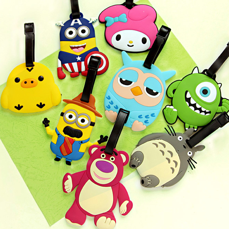 Custom Cartoon Silicon Luggage Tag, OEM Rubber Luggage Tag