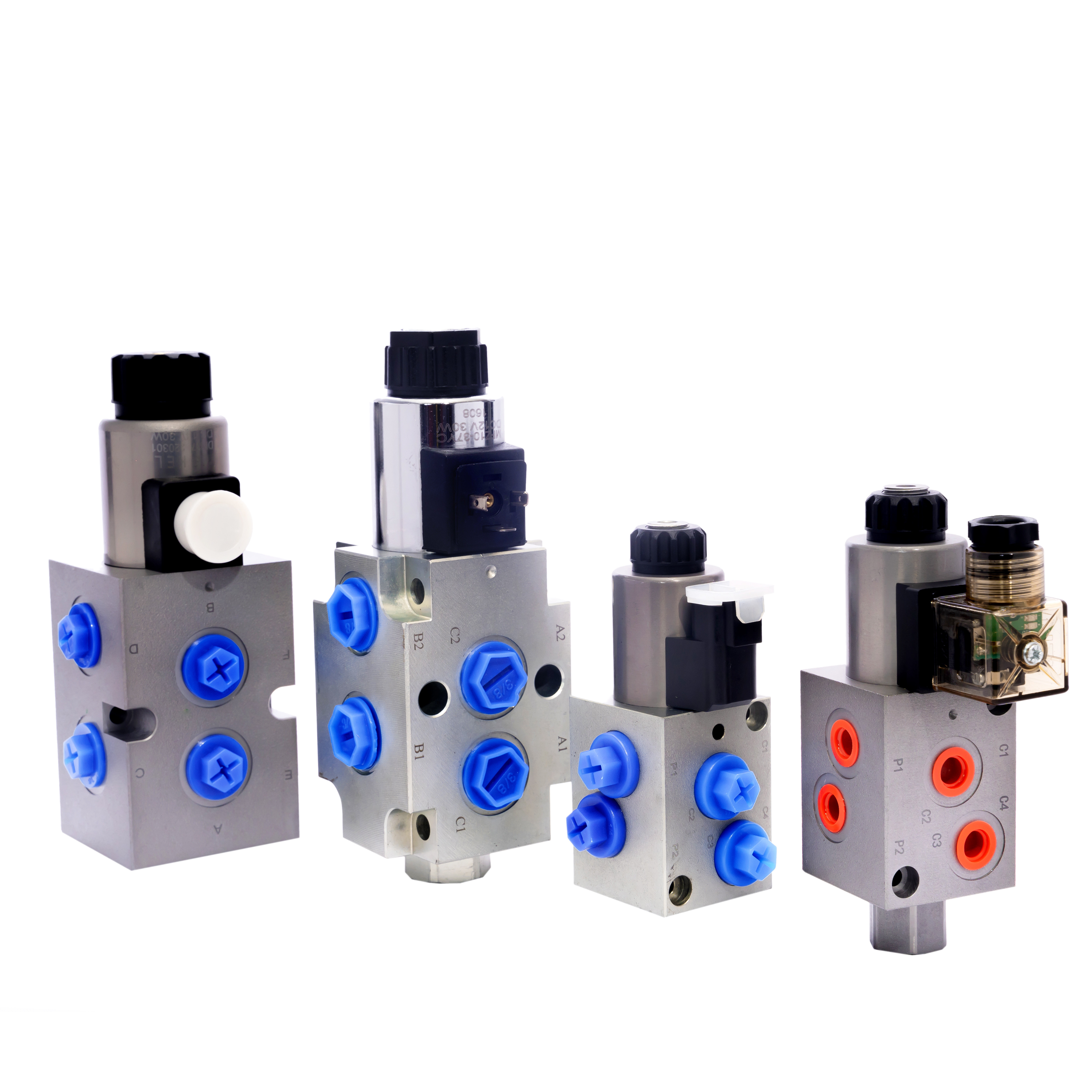 Hydraulic Electrical On Off Solenoid Valve 2 Position 6 Way Steel Iron Body
