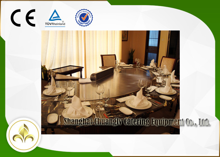Custom Gas Teppanyaki Grill Table Built In Electrostatic Fume Precipitator