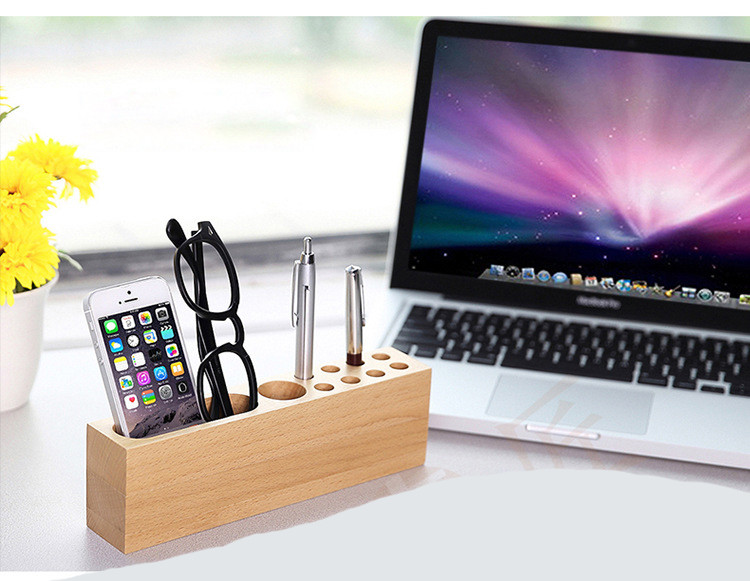 Carbonized bamboo phone stand with a Pen holder for iphoneX 6splus for samsung S6 EDGE