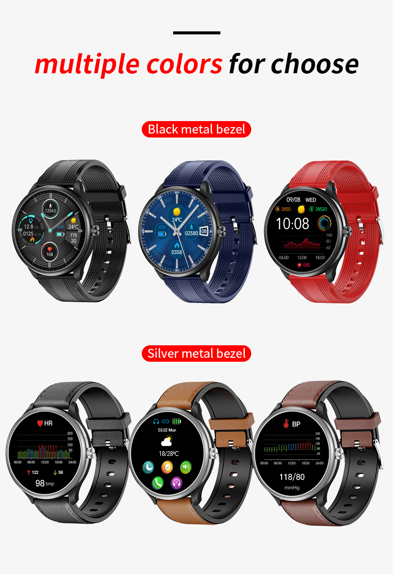 1.28 Inch Round Touch Screen ECG Smart Watch Wifi Music Control