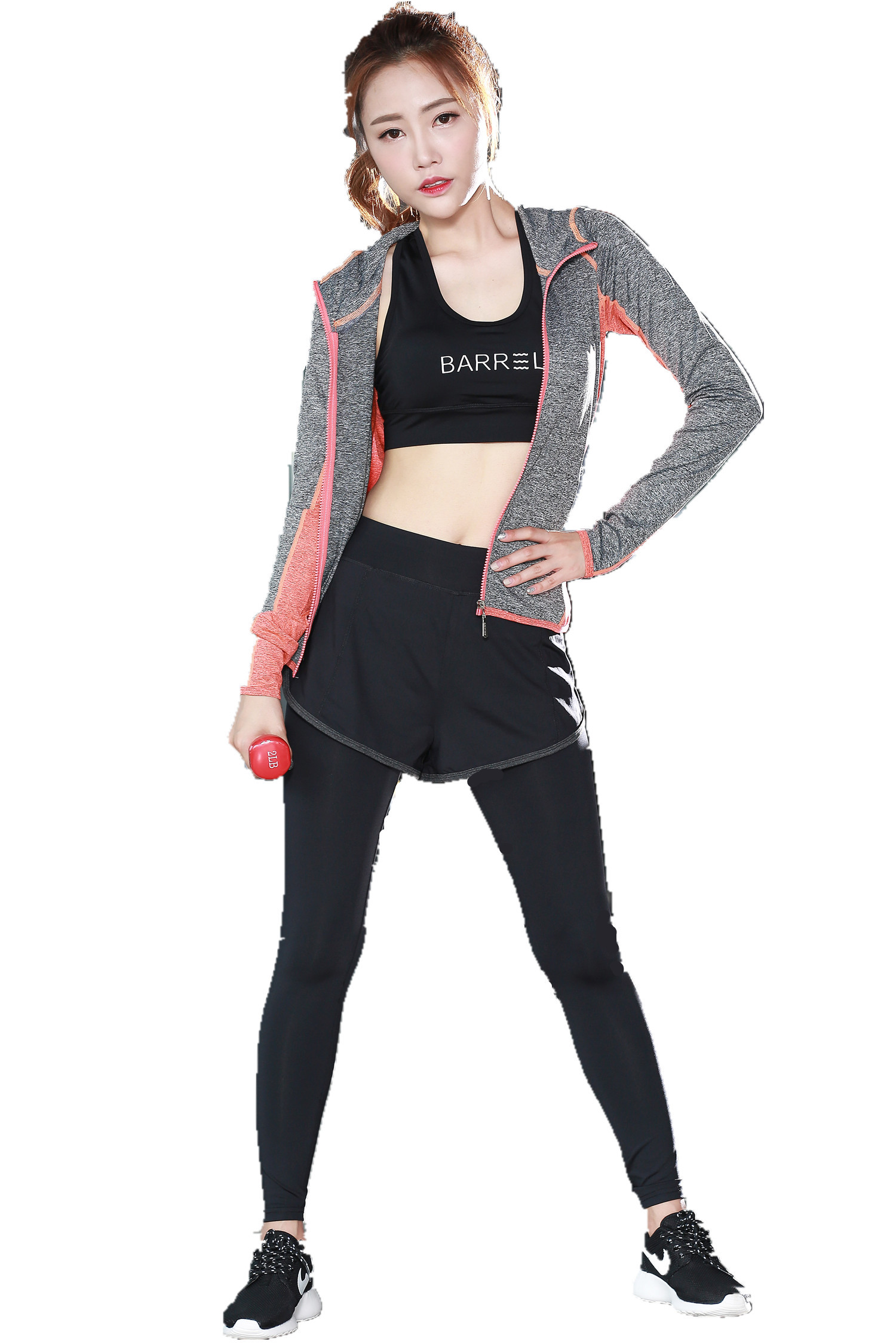 CPG Global High Quality Breathable 3 Pieces Sets Long Sleeves Gym Running Racerback Sports Bra with Yoga Pants T1019