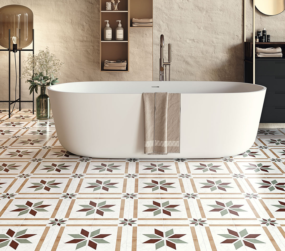 Red And Green 200x200mm Durable Indoor Floor Tile For Bathroom And Grade AAA Ceramic Rustic Tiles For Living Room