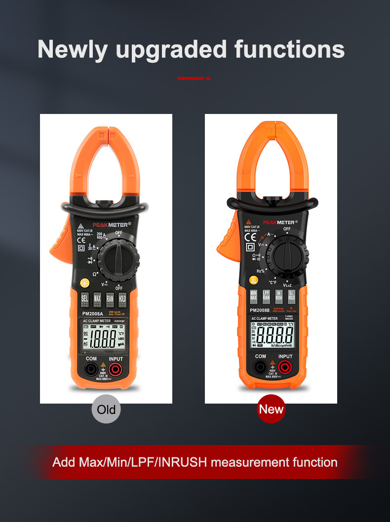 AC/DC Digital 6000counts Clamp Meter With Ammeter Diode Test Ohmmeter Measurement