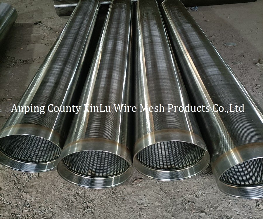 14" SS316L Johnson Type Vee Wire Water Well Screen Pipe With Male / Female Threaded Ends
