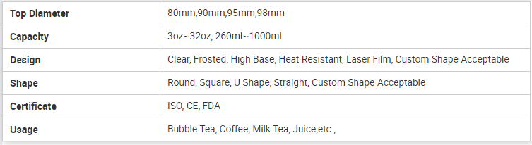 12oz 16oz PP Plastic Cups Custom Design Eco Friendly Black PP Plastic Drink Cups