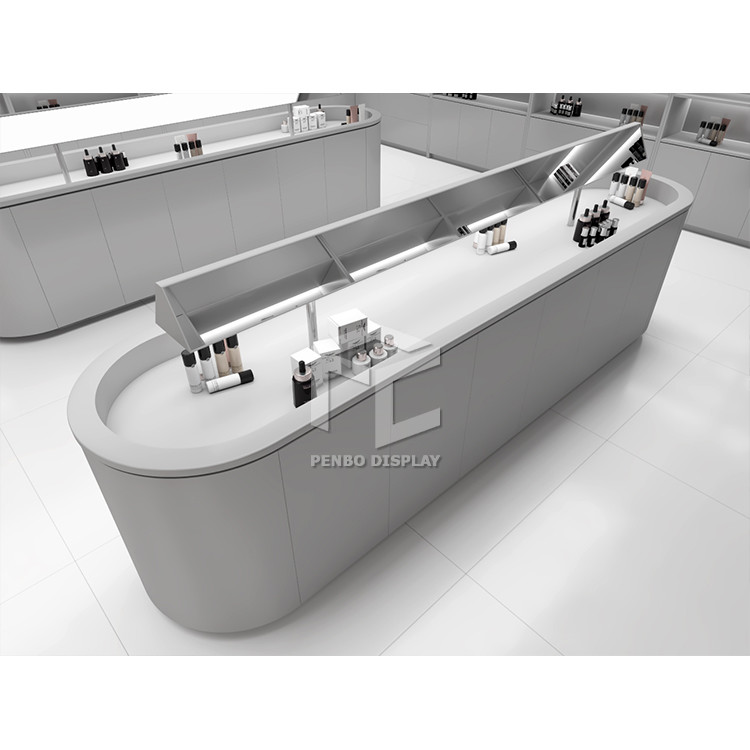 Powder Coated Skincare Shop Display Furniture Retail Cosmetics Shop Decoration