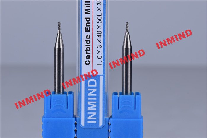 Carbide / Aluminum End Mill with HRC50 Hardness 45 Degree Helix Angle