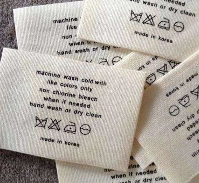 Plain Dyed Custom Printed Clothing Labels Ｗhite Soft Cotton Label for Baby Infant