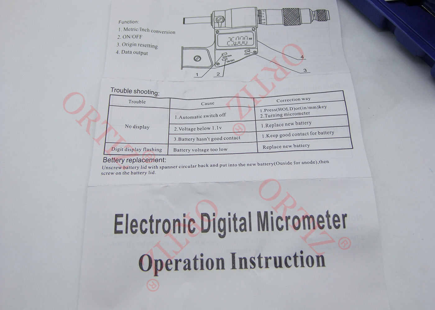 ORTIZ digital micrometer diesel injector repair measurement tool