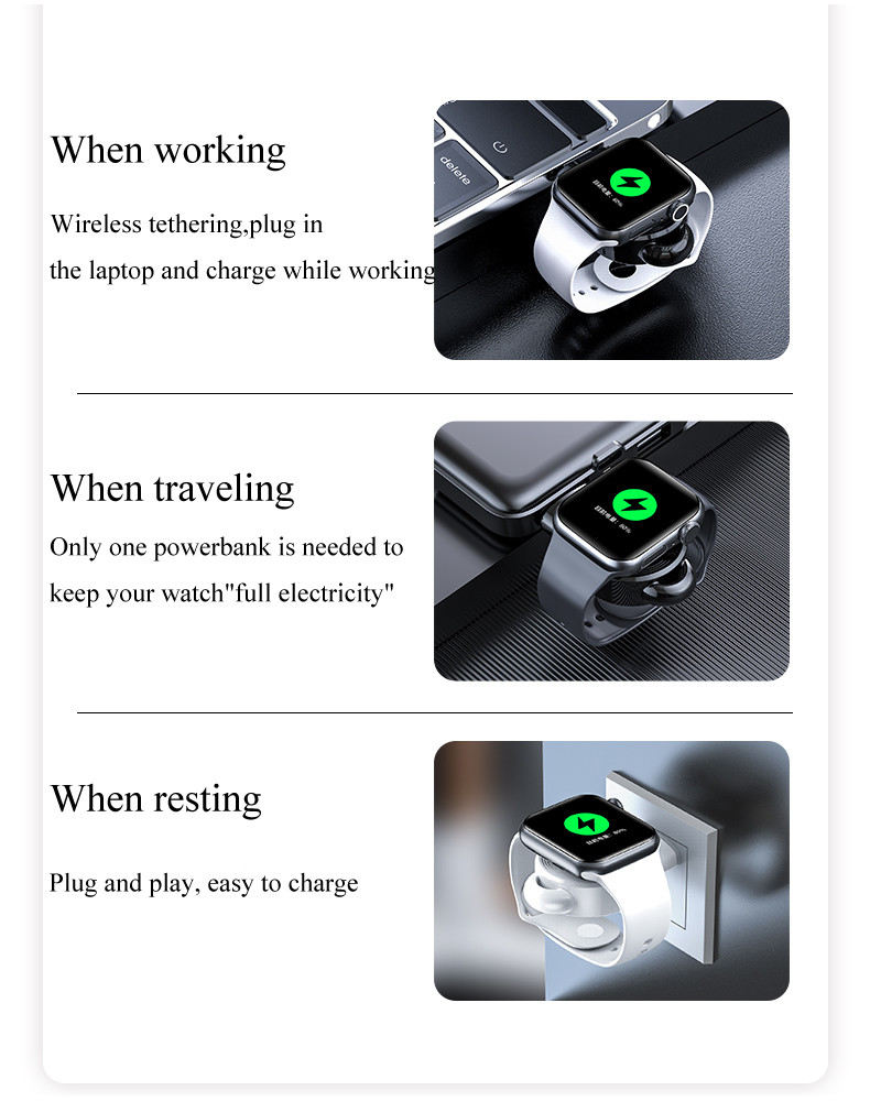 5v 1a Magnetic Wireless Charger Portable Mini Usb Watch For Iwatch 7 6 5