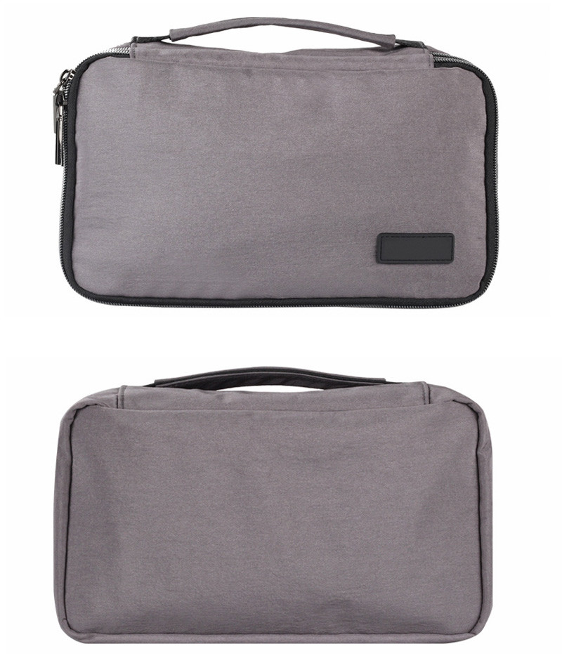 Fashion Custom Logo Pure Color Blank Toiletry Zipper Makeup Bag