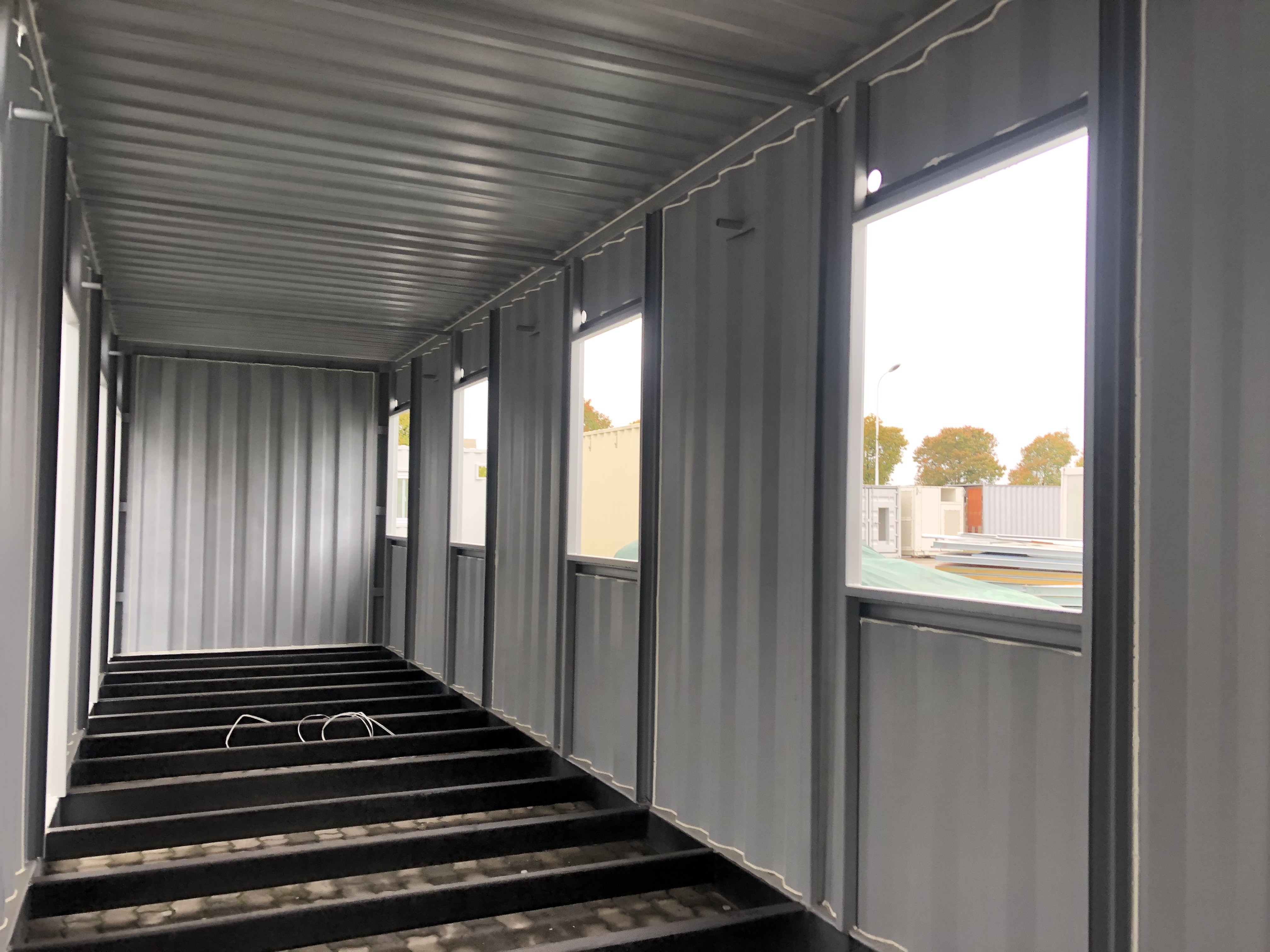 Glass Window 4 Rooms 2 Layers Prefab Shipping Container Homes