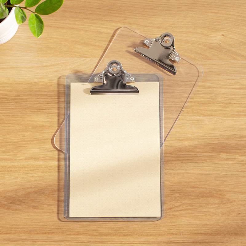 Clear A4 File Plastic Office Clipboards ODM With Metal Clip And Smooth Surface