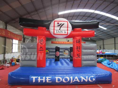 Karate Kids Inflatable Bounce House For Kindergarten / Home Yard