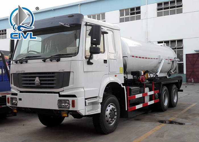 6x4 12m3 SINOTRUK HOWO 336hp Sewage Pump Truck With Safety Belts Tires12.00R20 With Middle lifting and Rear Cover