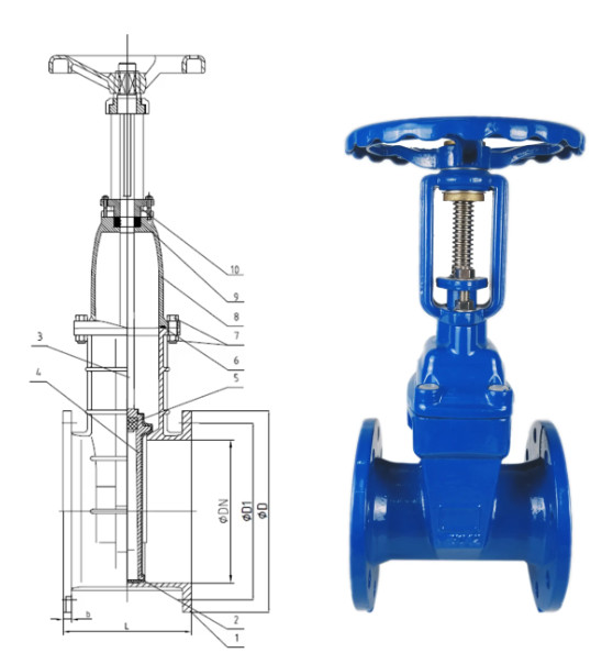 PN16 Rising Stem Soft Sealing Gate Valves ANSI 150LB 316 Stainless Steel Cast Iron