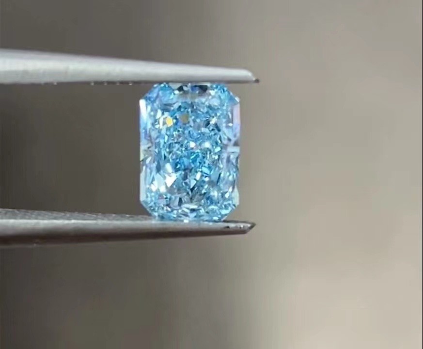1-1.99Carat Radiant Loose Diamond Blue Lab Diamonds Jewelry Decorations