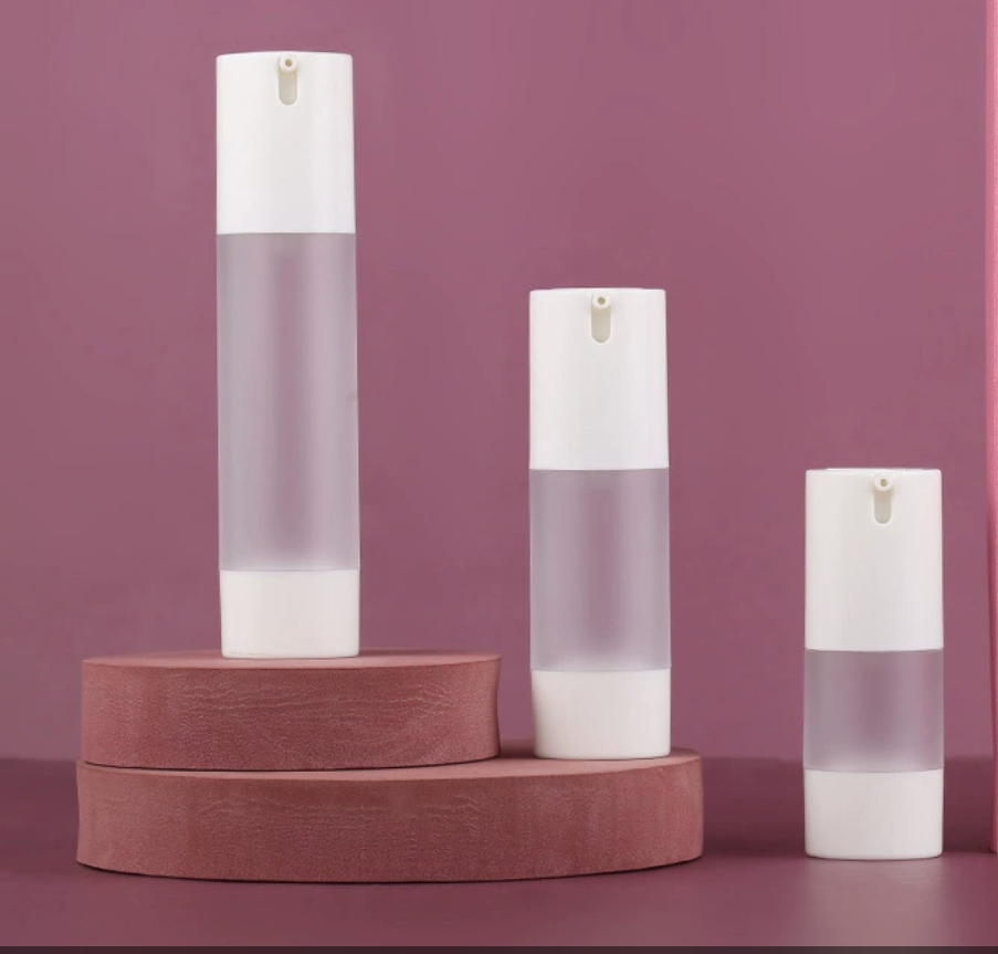 White Plastic PP Cream Airless Cosmetic Bottles 15ml 30ml 50ml