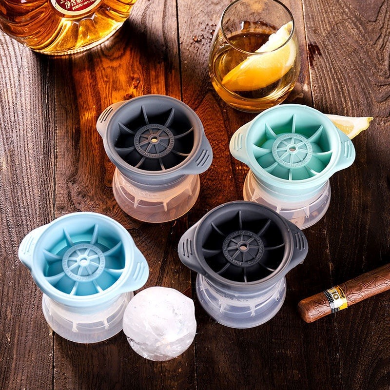 Round Ice Cube Mold 2.5 Inches Large Ice Balls Maker with Lid Silicone Ice Sphere Tray Suitable for Cocktails, Drink