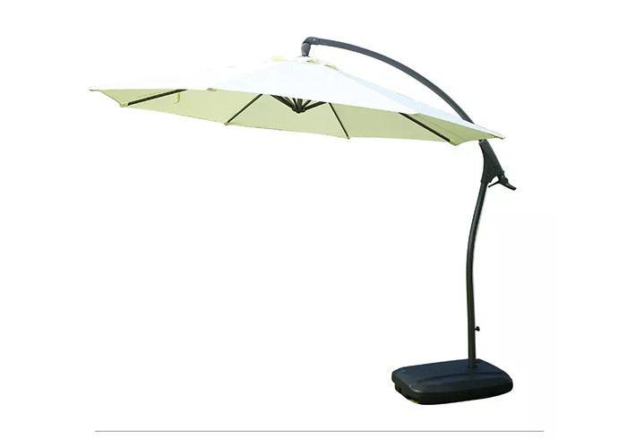 Aluminum 8 Ribs Round Cantilever Parasol Umbrella Sunblock And Strong UV Protection