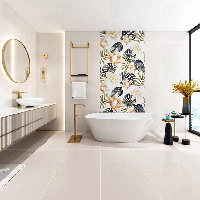 Foshan Modern Porcelain Rustic Tiles , Bathroom Or Living Room Floor Tile