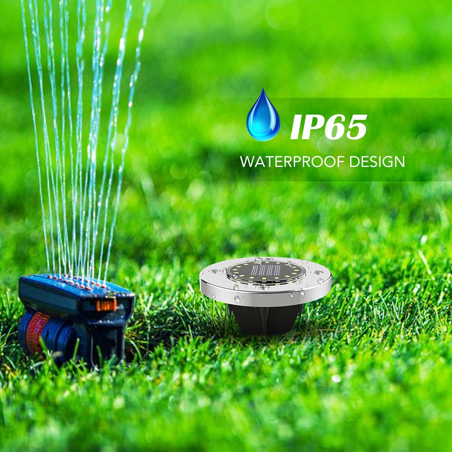 16 LEDs Solar Powered LED Ground Lights , In Ground Pathway Lights Easy Installation
