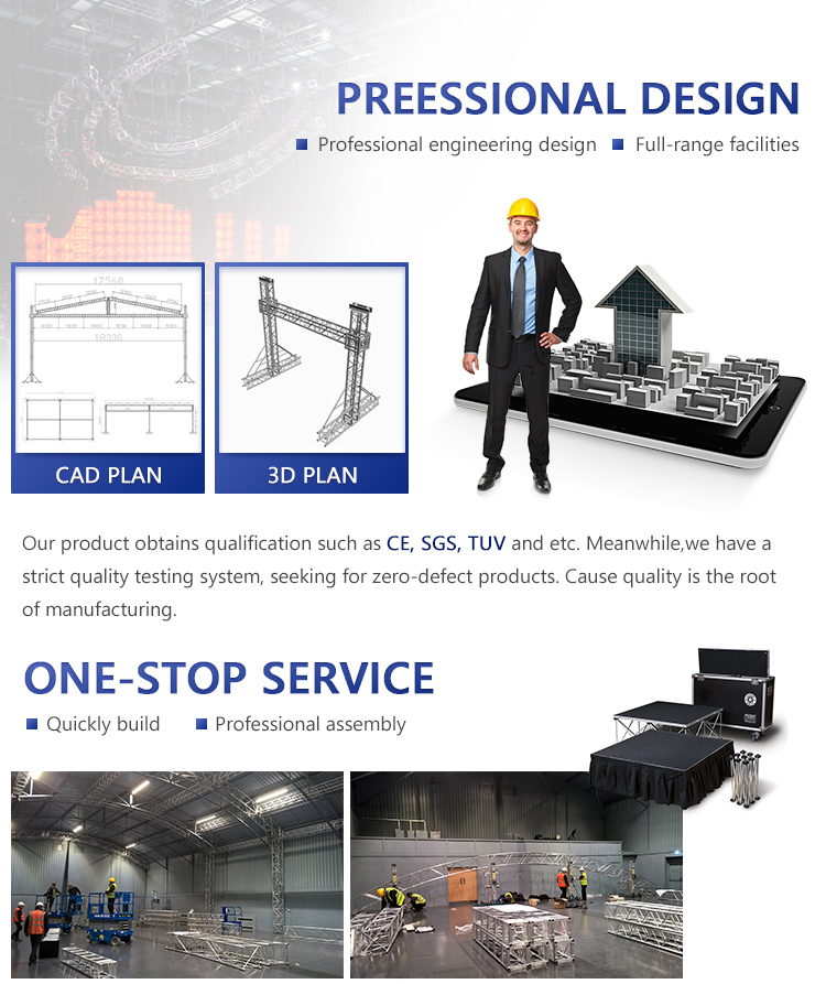 Concert Aluminum Stage Lighting Spigot Truss System for Event and Triangle Trussing