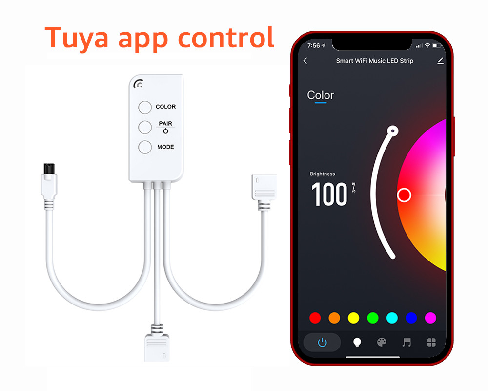 5m Smart LED Light Strip Remote Control Sync To Music Addressable SMD5050 Dream Color